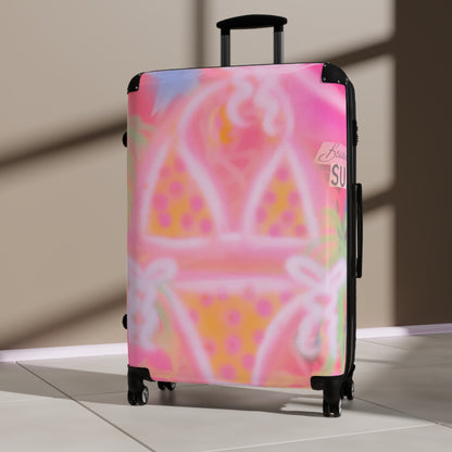 "yellow polka dot bikini" airbrush suitcase