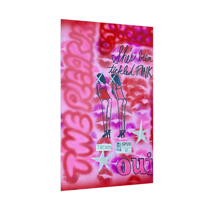 "tickled pink" airbrush rolled print