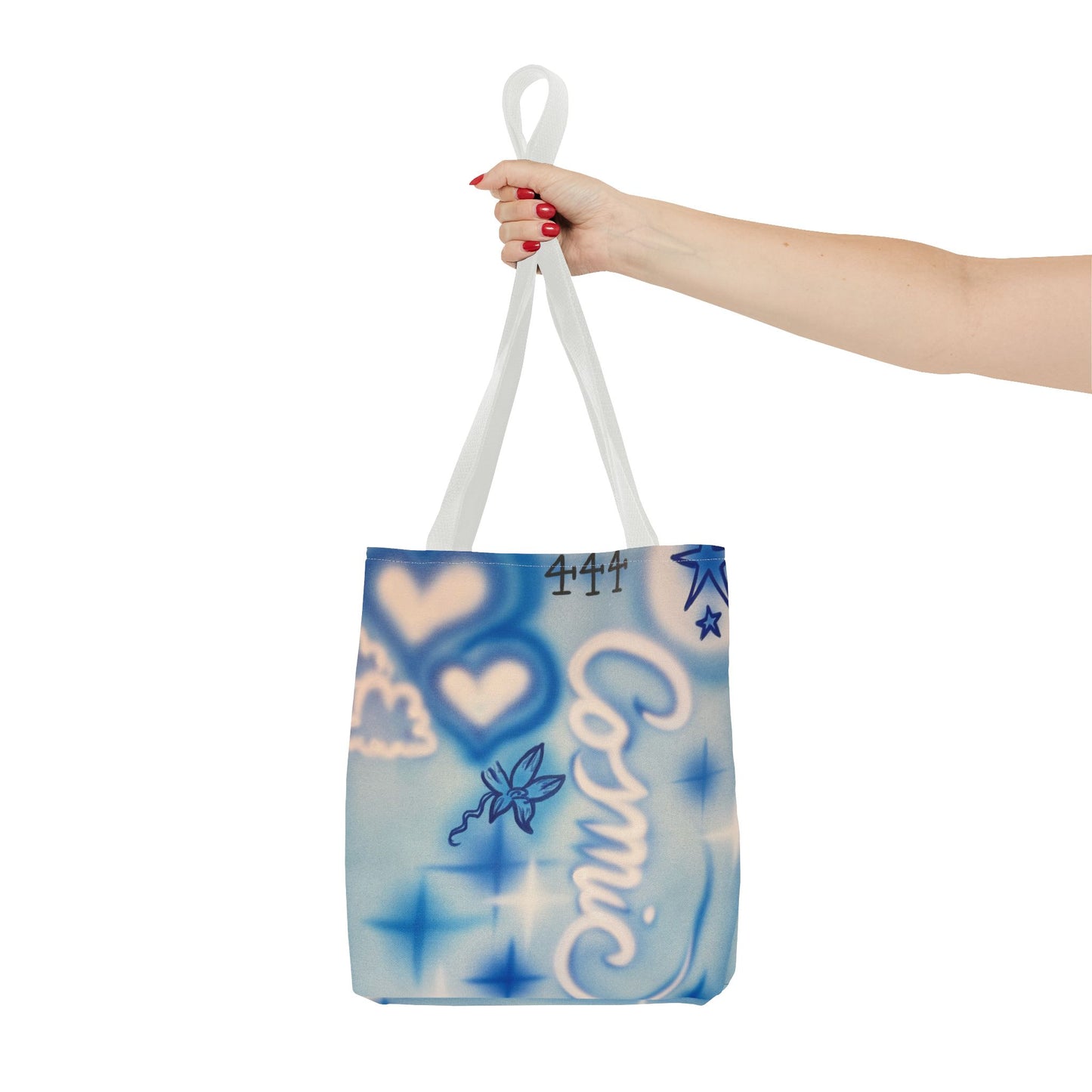 "cosmic" airbrush tote bag