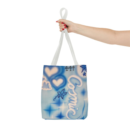 "cosmic" airbrush tote bag