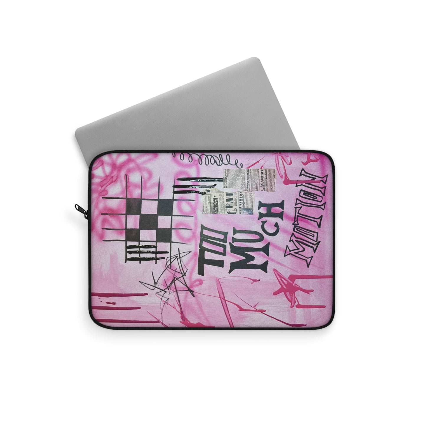 "too much motion" airbrush laptop sleeve