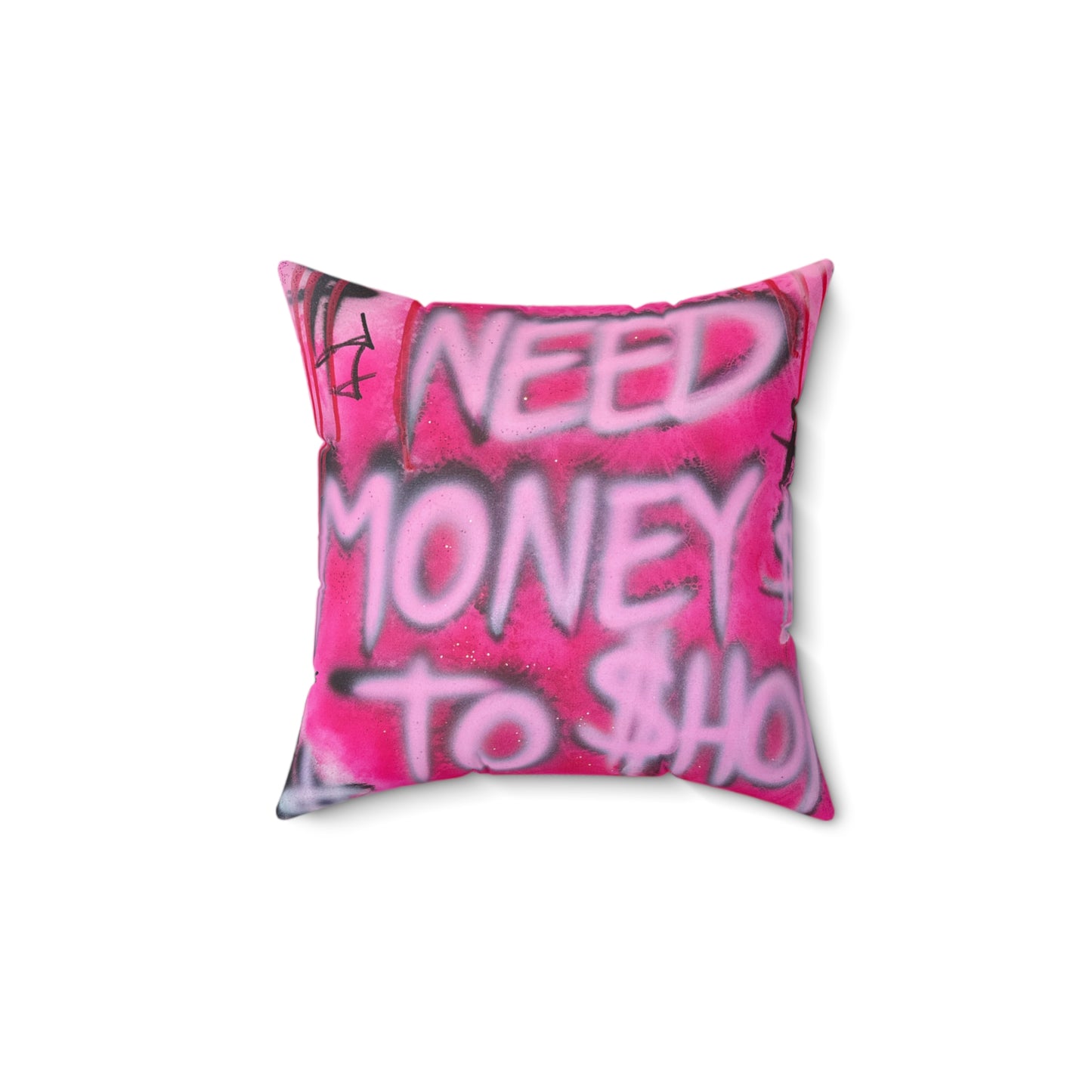 "need $$ to shop" airbrush pillow