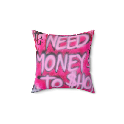 "need $$ to shop" airbrush pillow