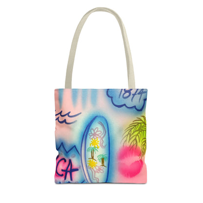 "in the wave" airbrush tote bag
