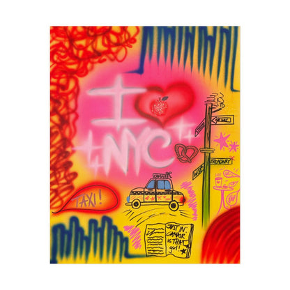 "in the city" airbrush rolled print