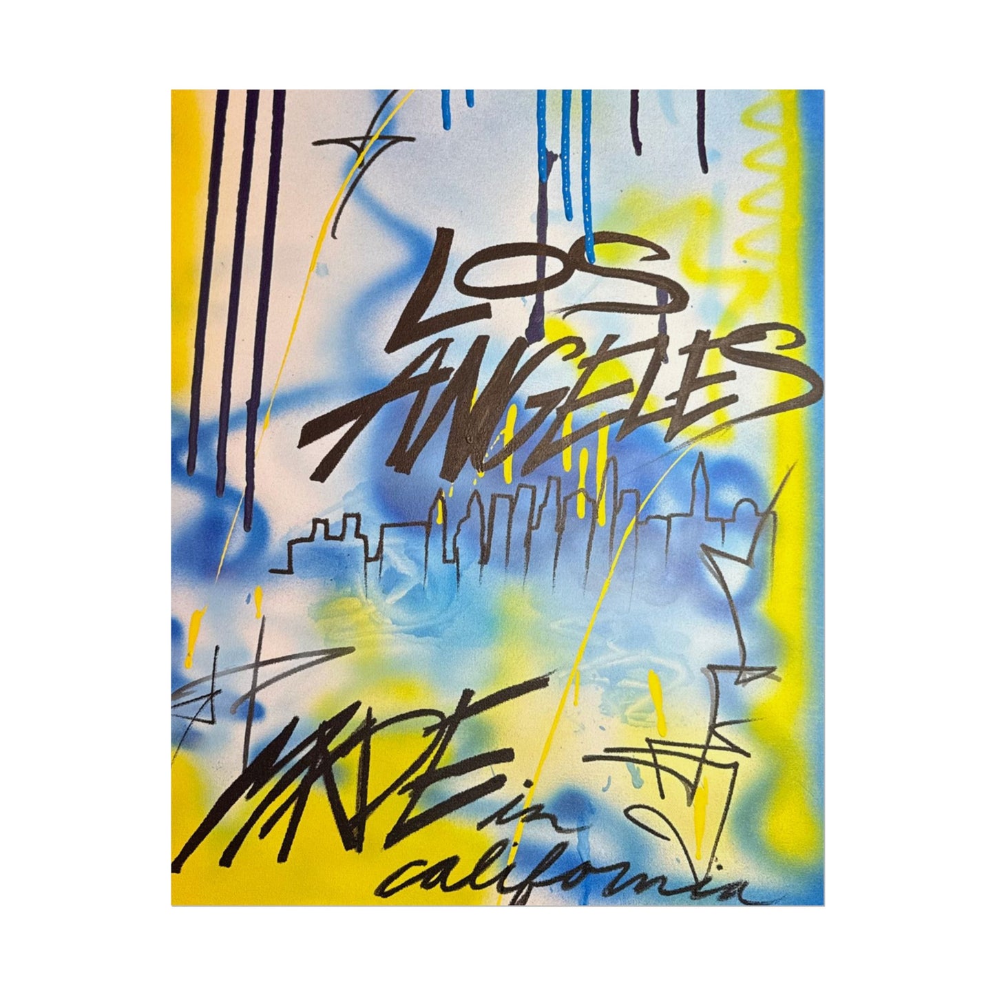 "los angeles" airbrush rolled print