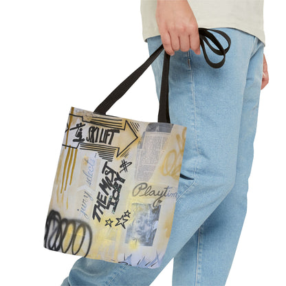 "golden glacier" airbrush tote bag