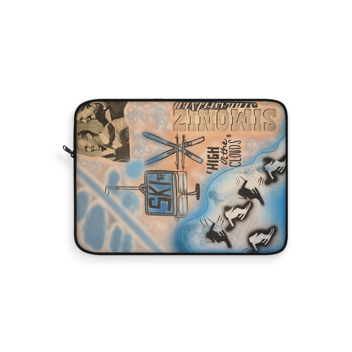 "high in the clouds" airbrush laptop sleeve