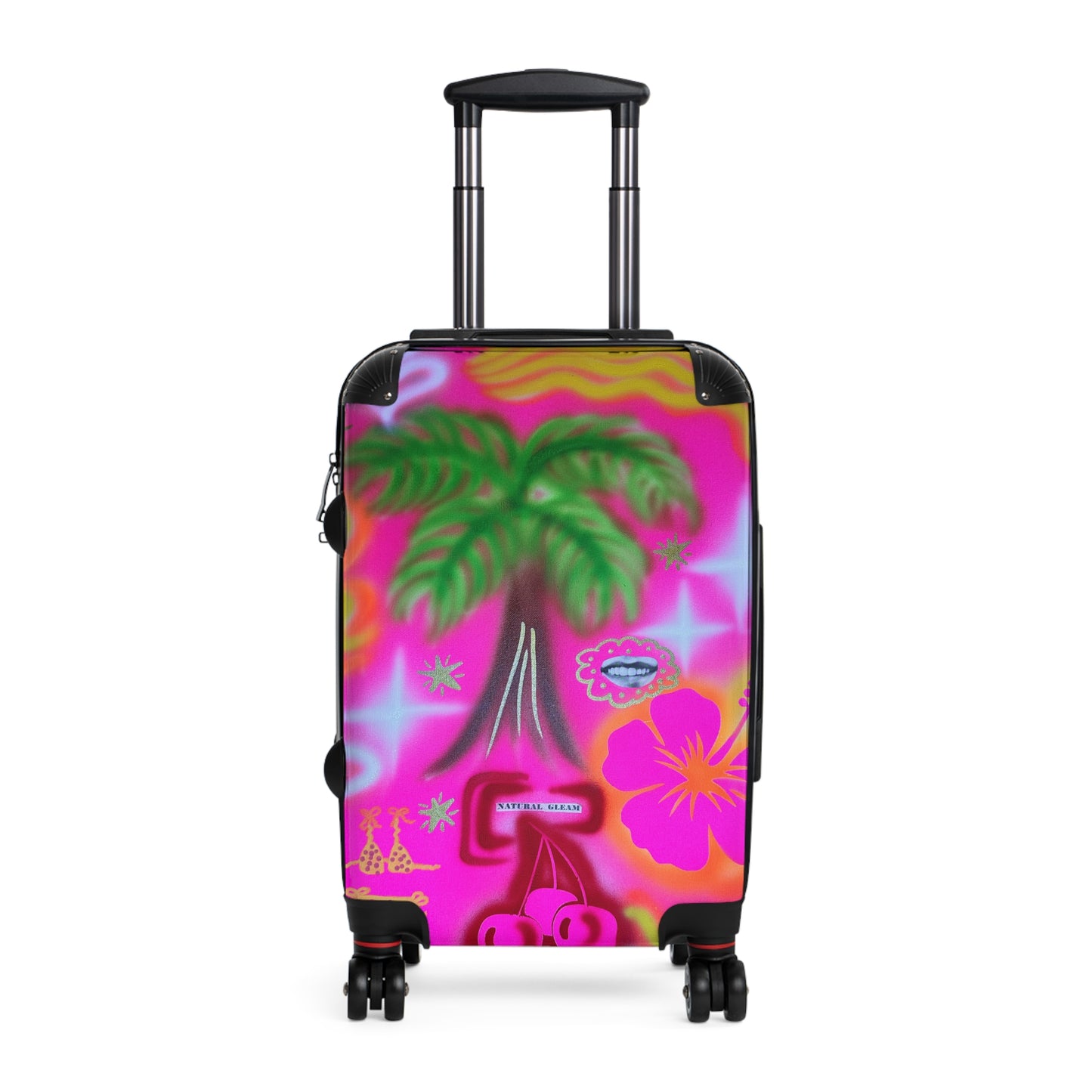 "pink neon palms" airbrush suitcase