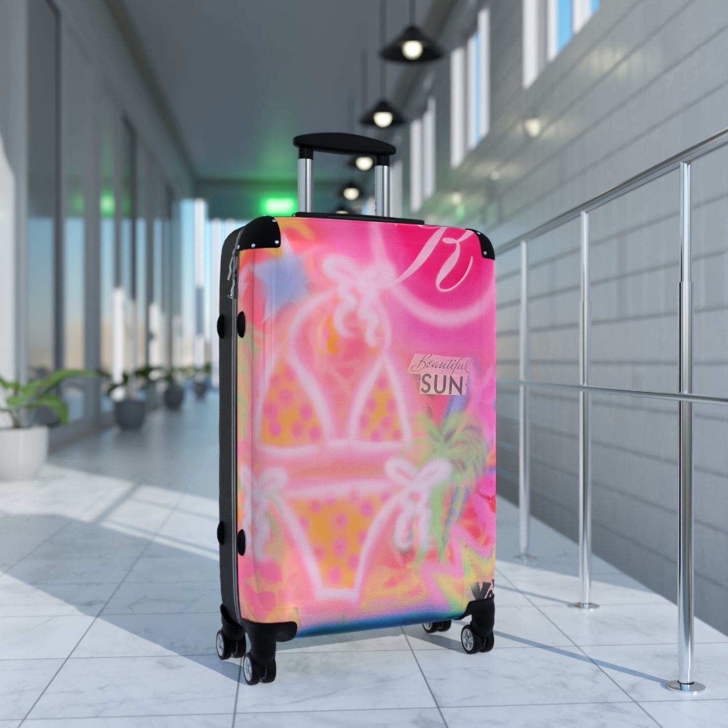 "santa monica strawberry" airbrush suitcase