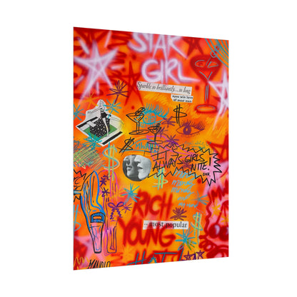 "young, rich, hot" airbrush rolled print