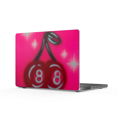 "cherry 8ball" airbrush matte macbook case