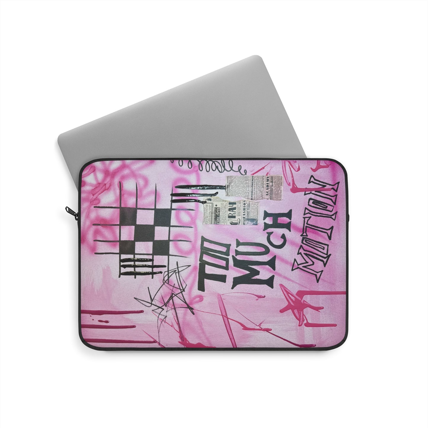 "too much motion" airbrush laptop sleeve