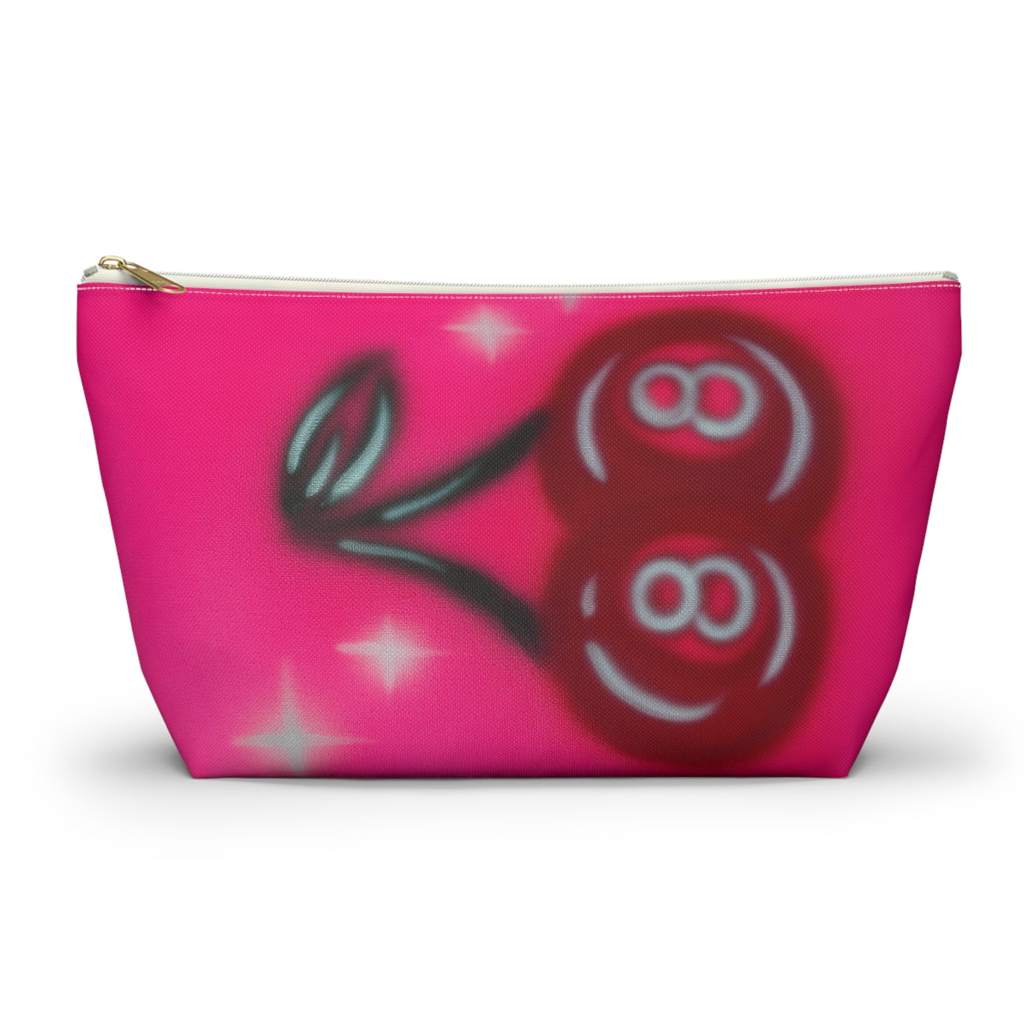 "cherry 8ball" airbrush makeup pouch