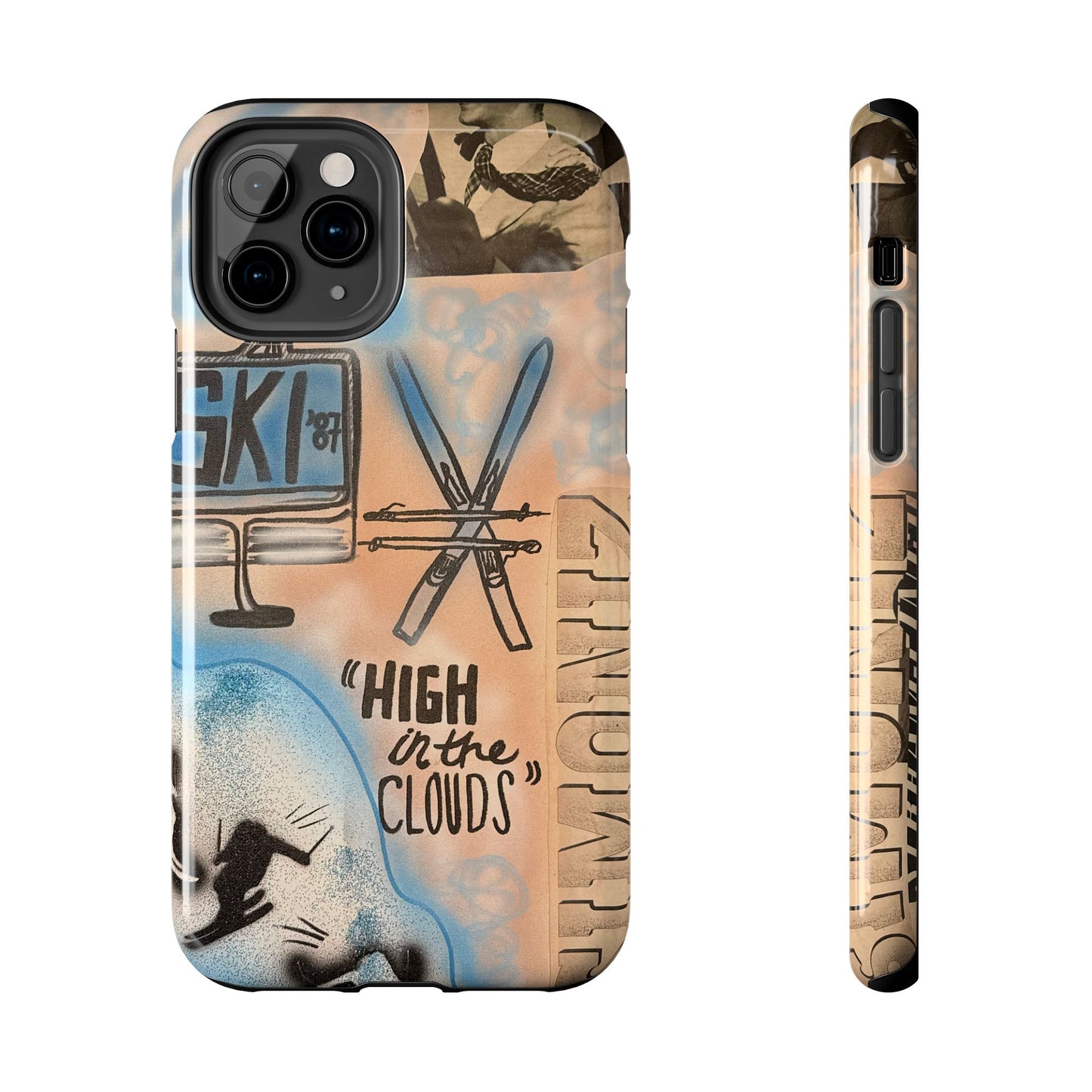 "high in the clouds" airbrush iPhone case