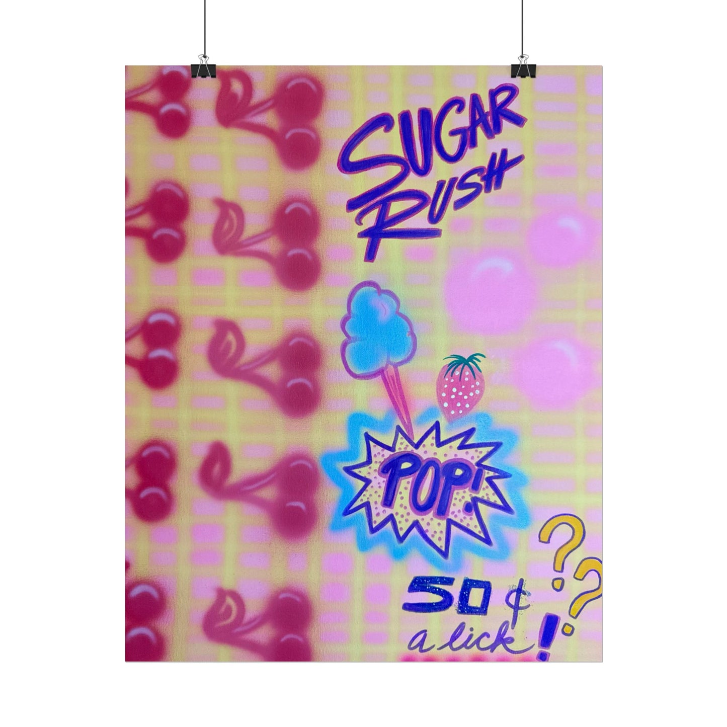 "sugar rush" airbrush rolled print
