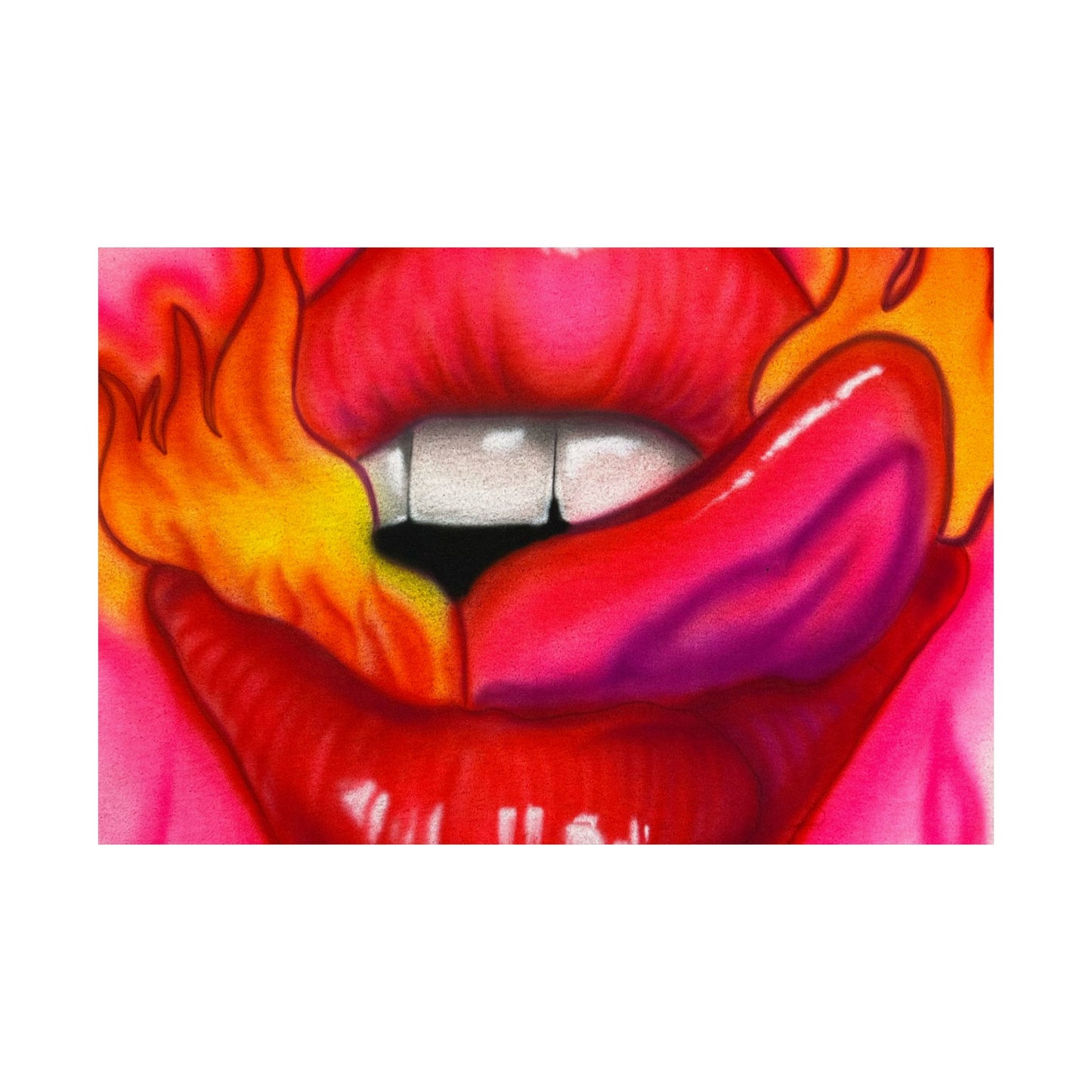 "flaming lips pt. 2" airbrush horizontal print