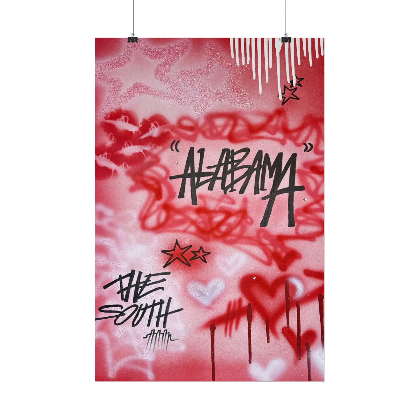 "alabama" airbrush rolled print