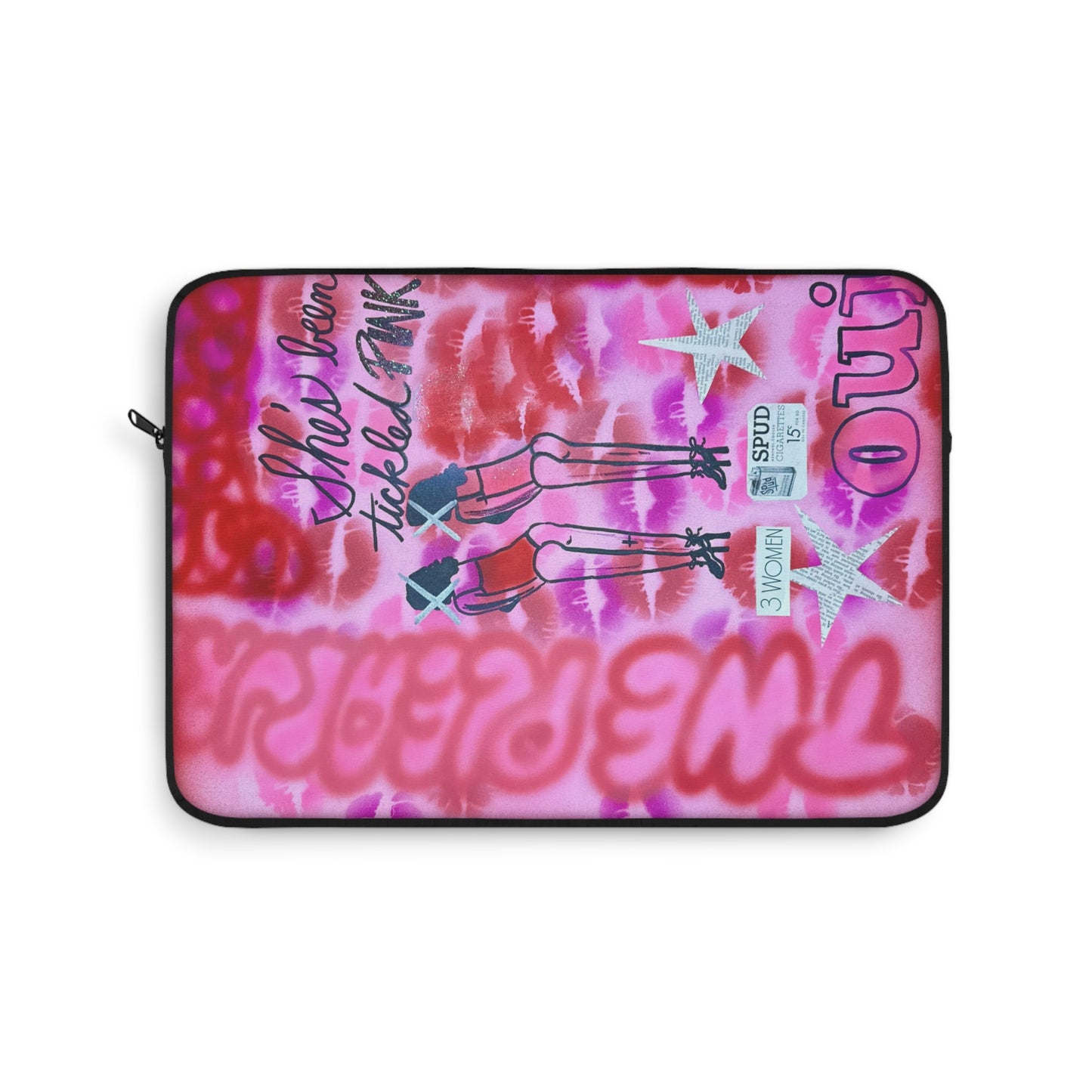 "tickled pink!" airbrush laptop sleeve