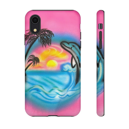 "dolphin love" airbrush iPhone case