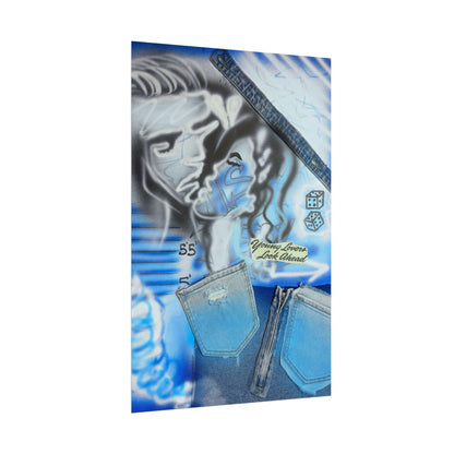 "young lovers" airbrush rolled print