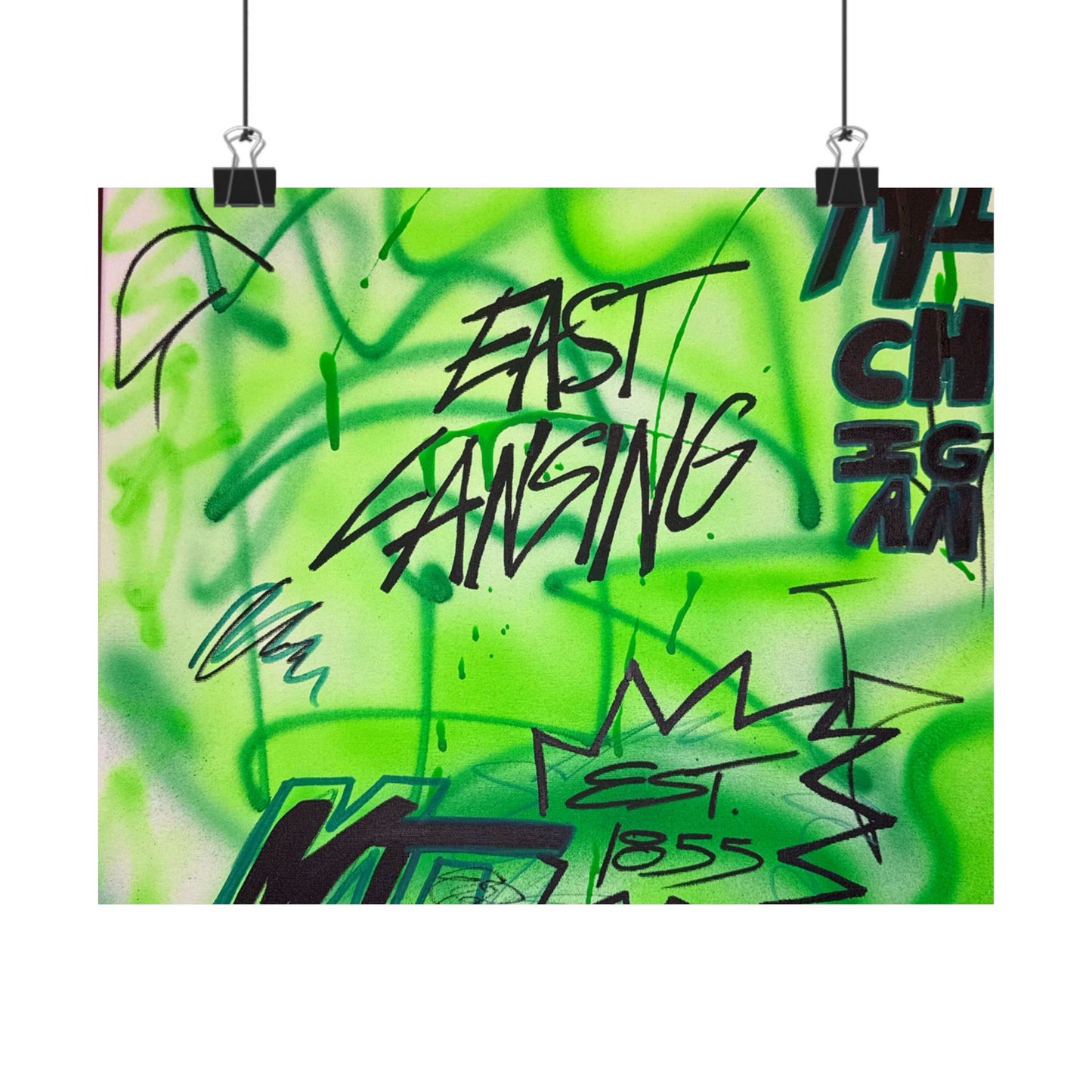 "east lansing, mi" airbrush horizontal print