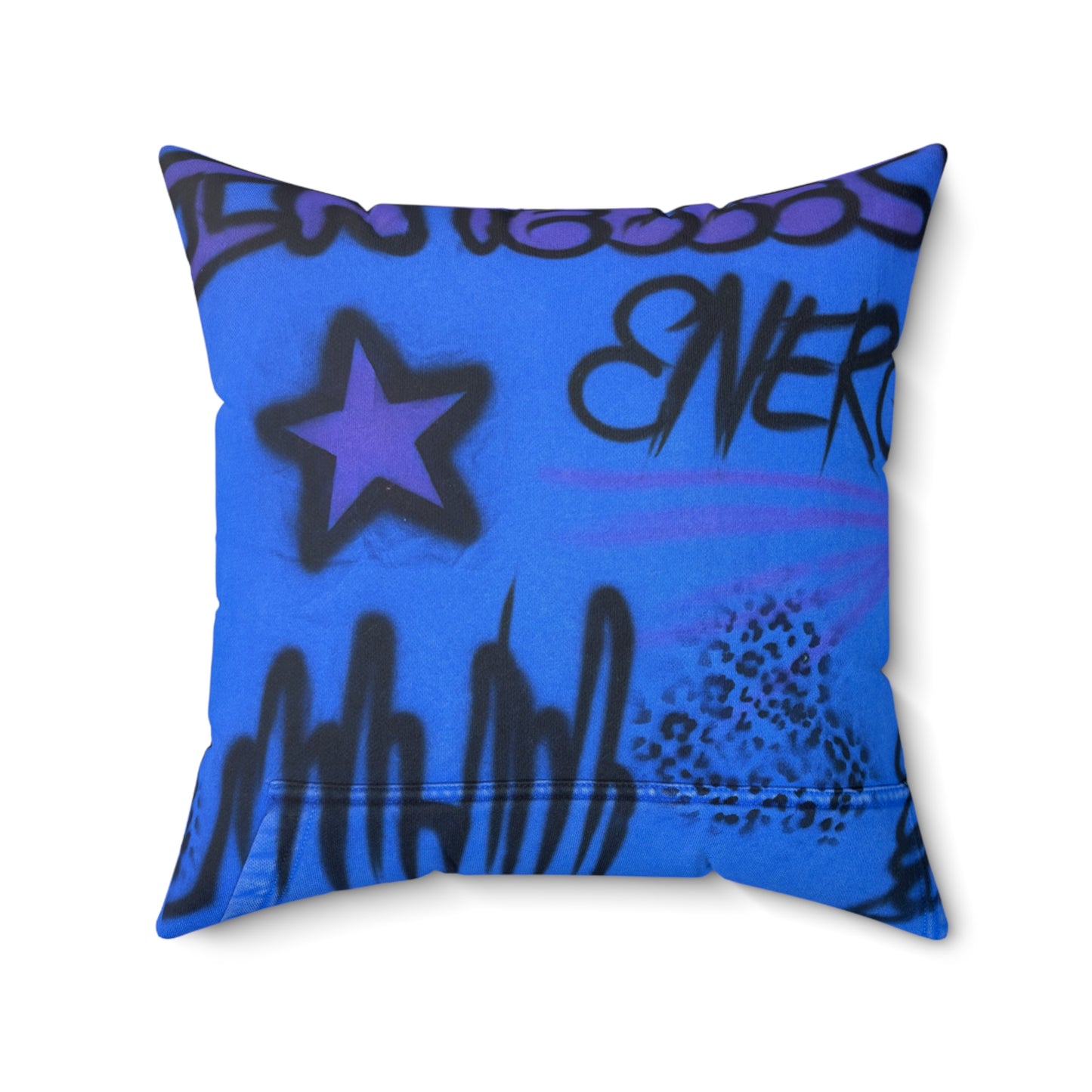 "infamous indigo" airbrush pillow