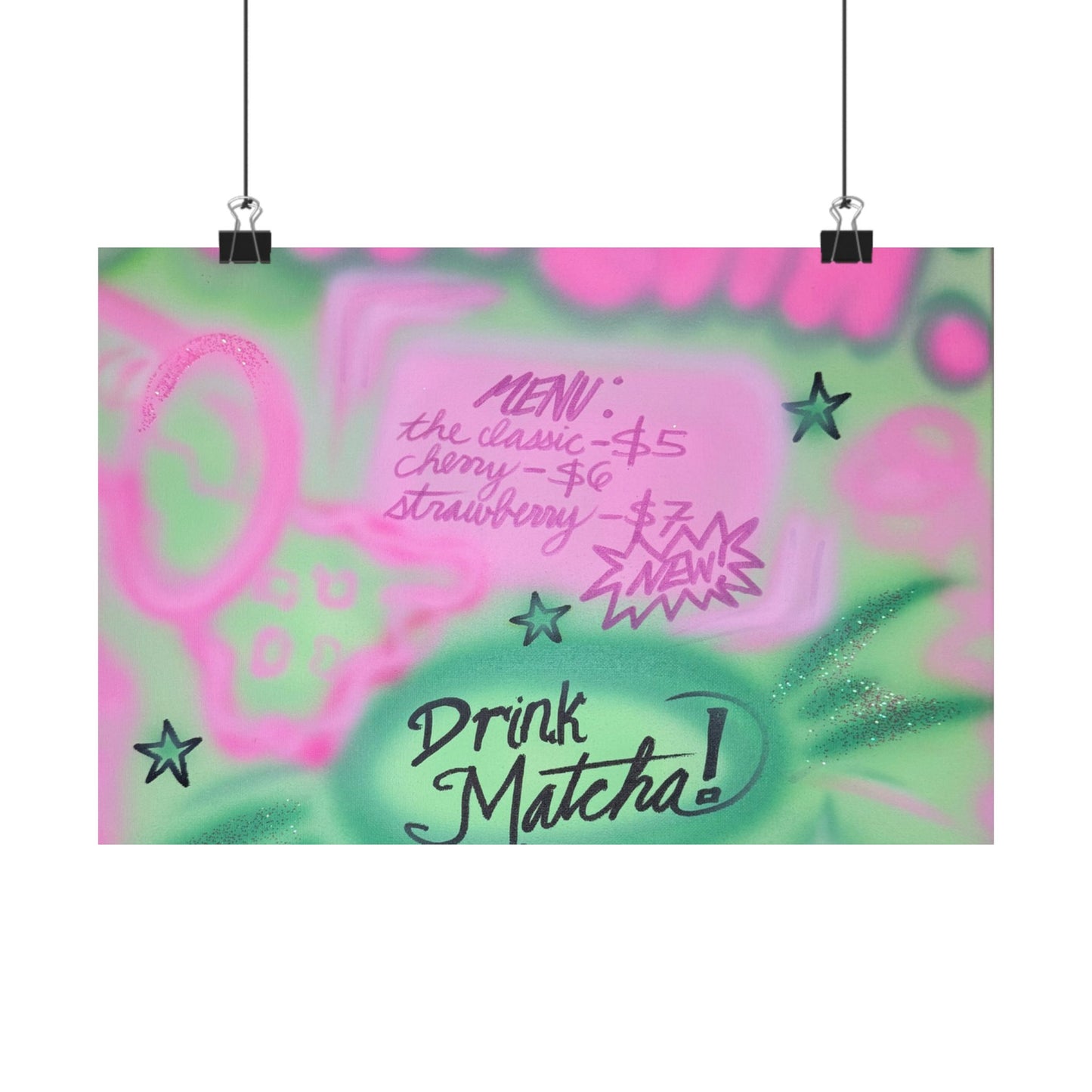 "matcha!" airbrush horizontal print