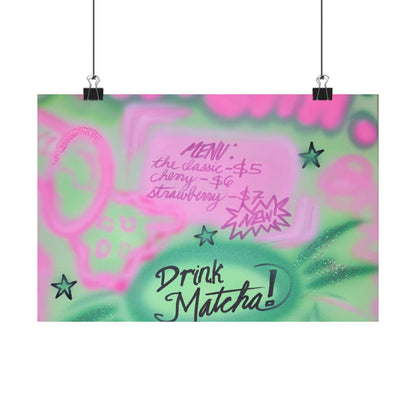 "matcha!" airbrush horizontal print