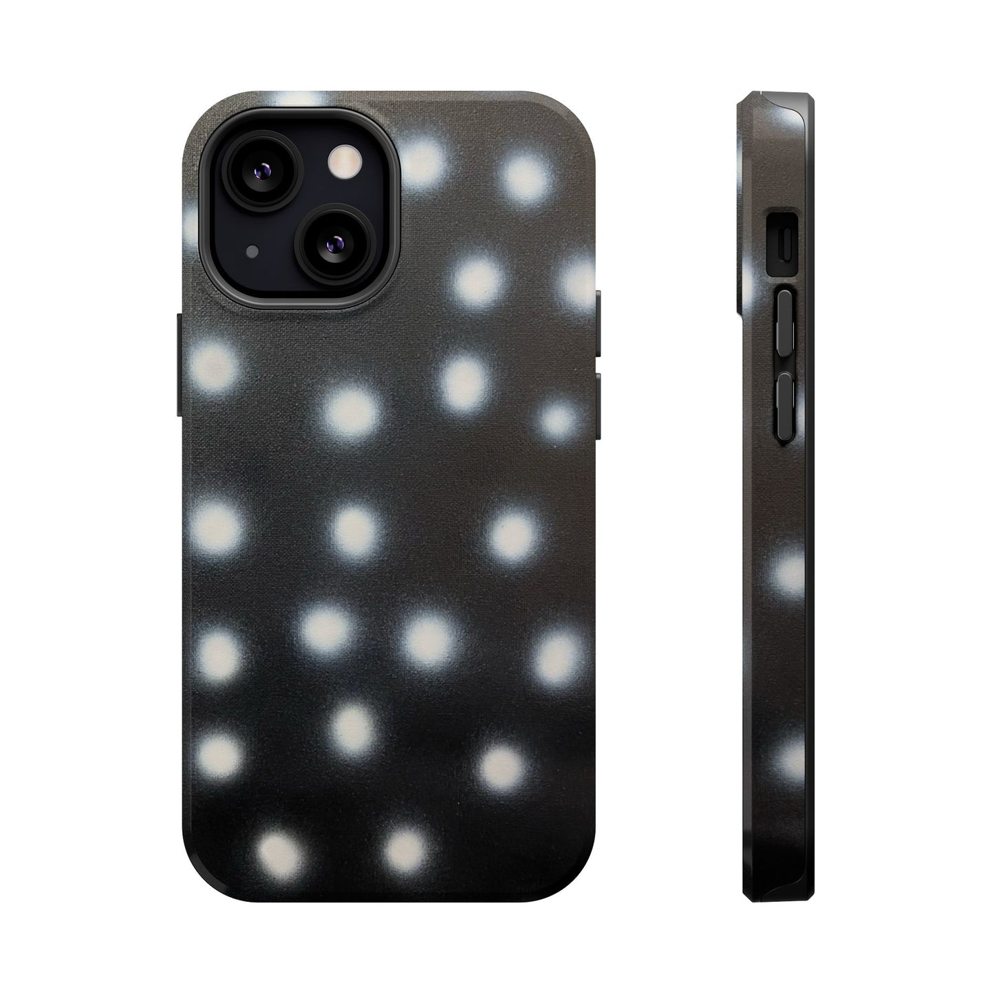 MagSafe "coconut noir polka dot" airbrush iPhone case