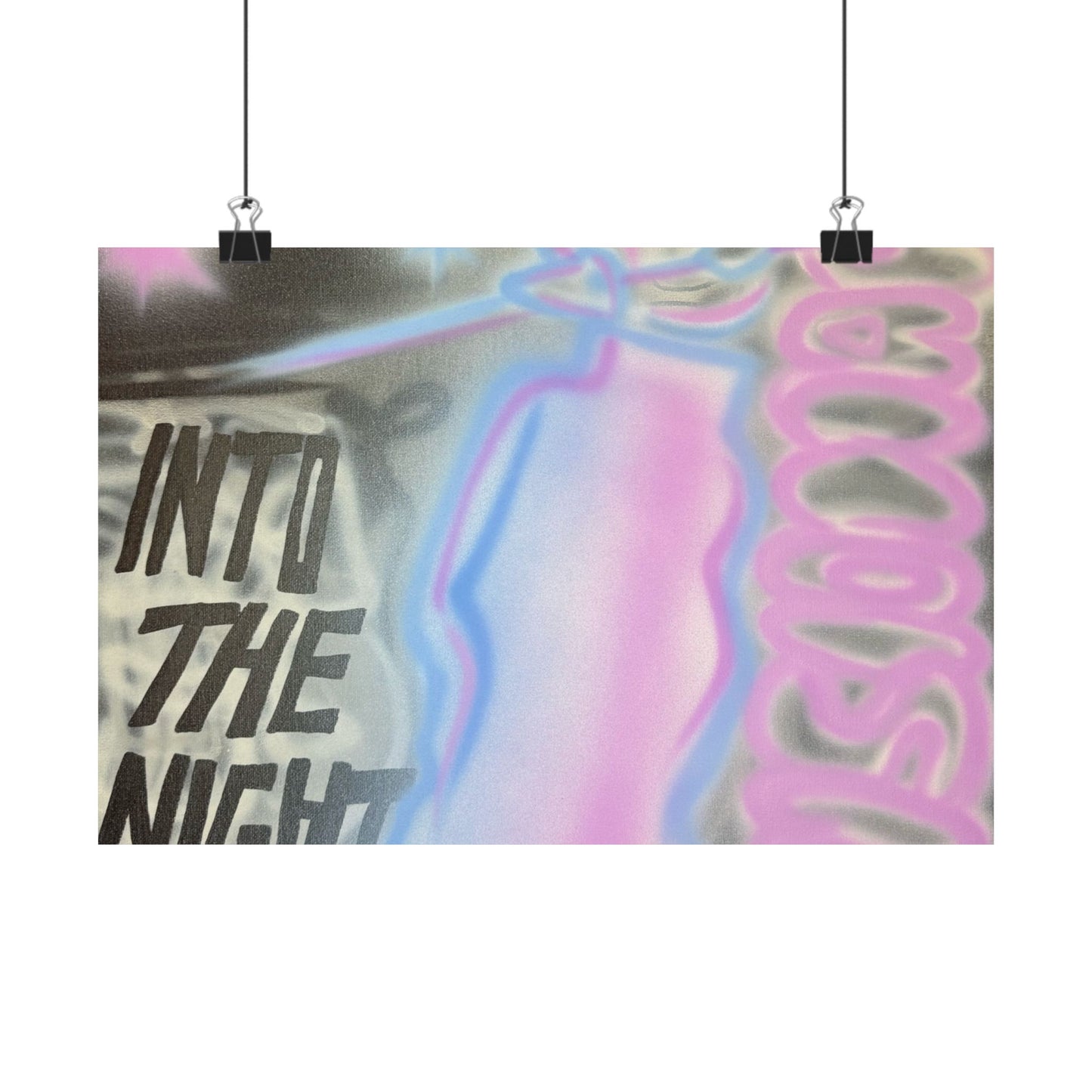 "into the night" airbrush horizontal print