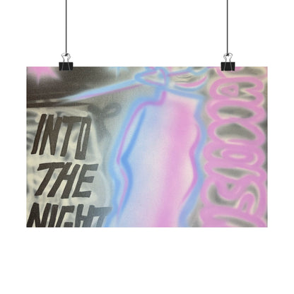 "into the night" airbrush horizontal print