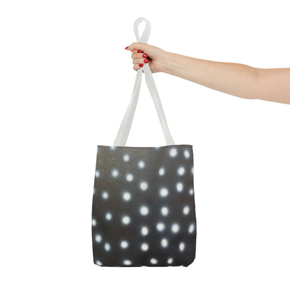 "coconut noir polka dot" airbrush tote bag