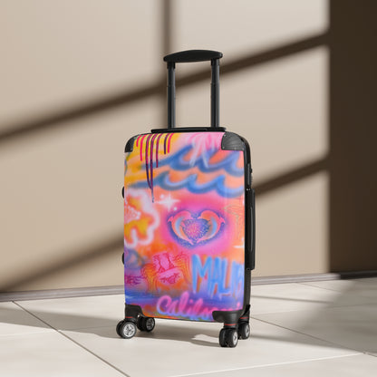 "mornings in malibu" airbrush suitcase