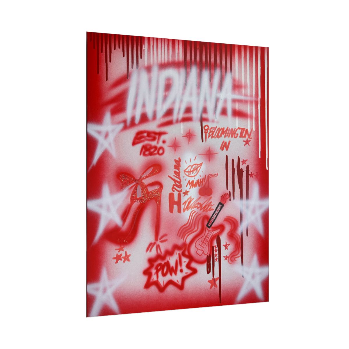 "indiana" airbrush rolled print