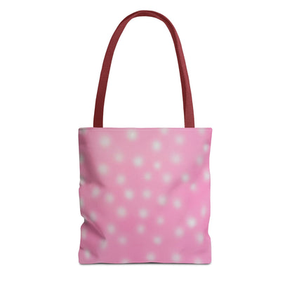 "strawberry swirl polka dot" airbrush tote bag