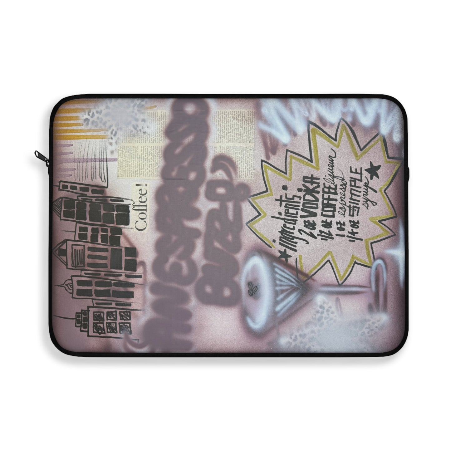 "espresso martini" airbrush laptop sleeve