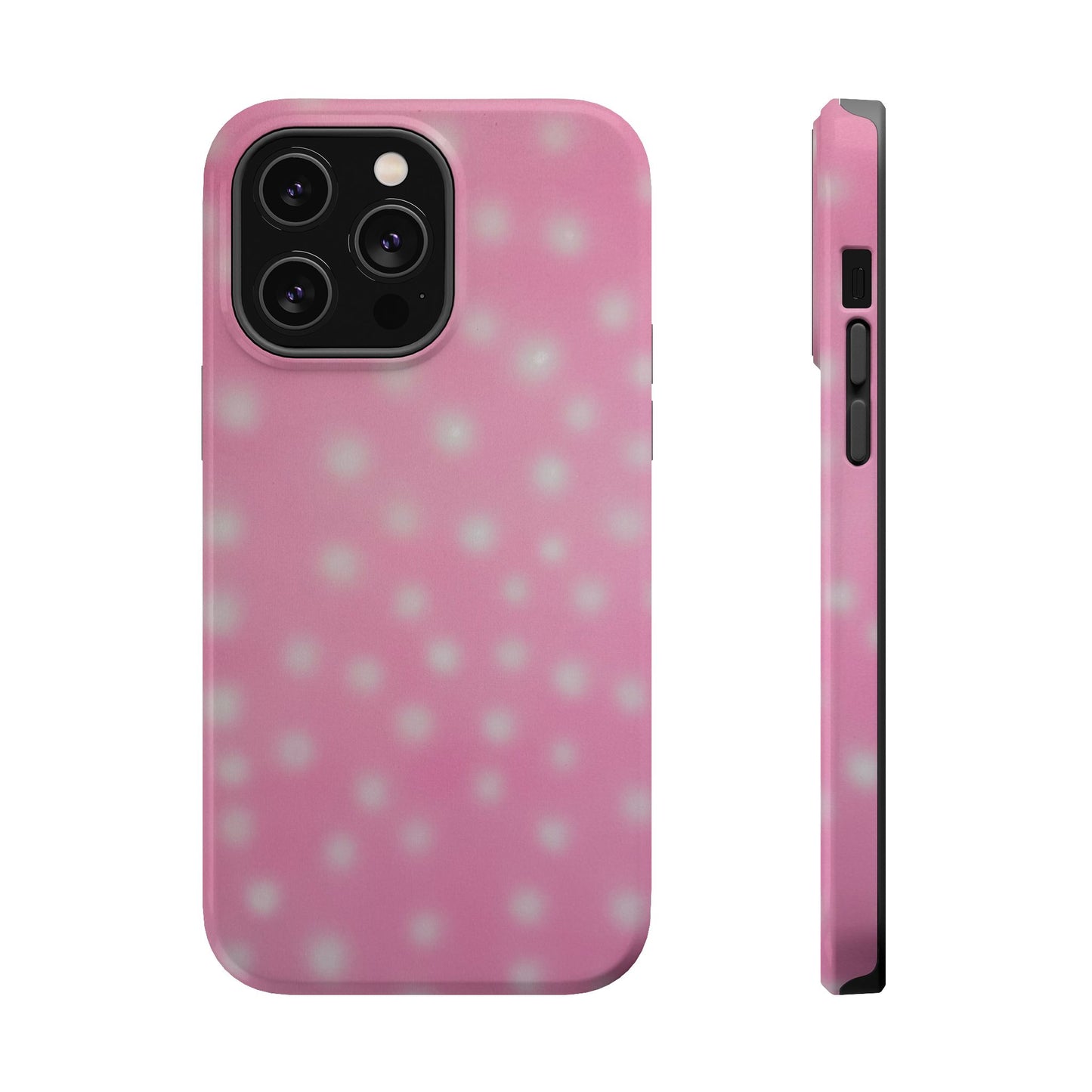 MagSafe "strawberry swirl polka dot" airbrush iPhone case
