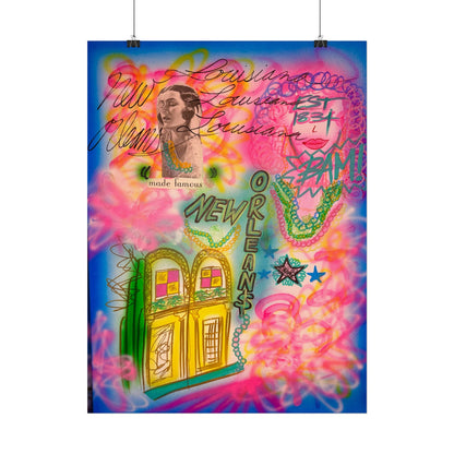 "new orleans, la" airbrush rolled print