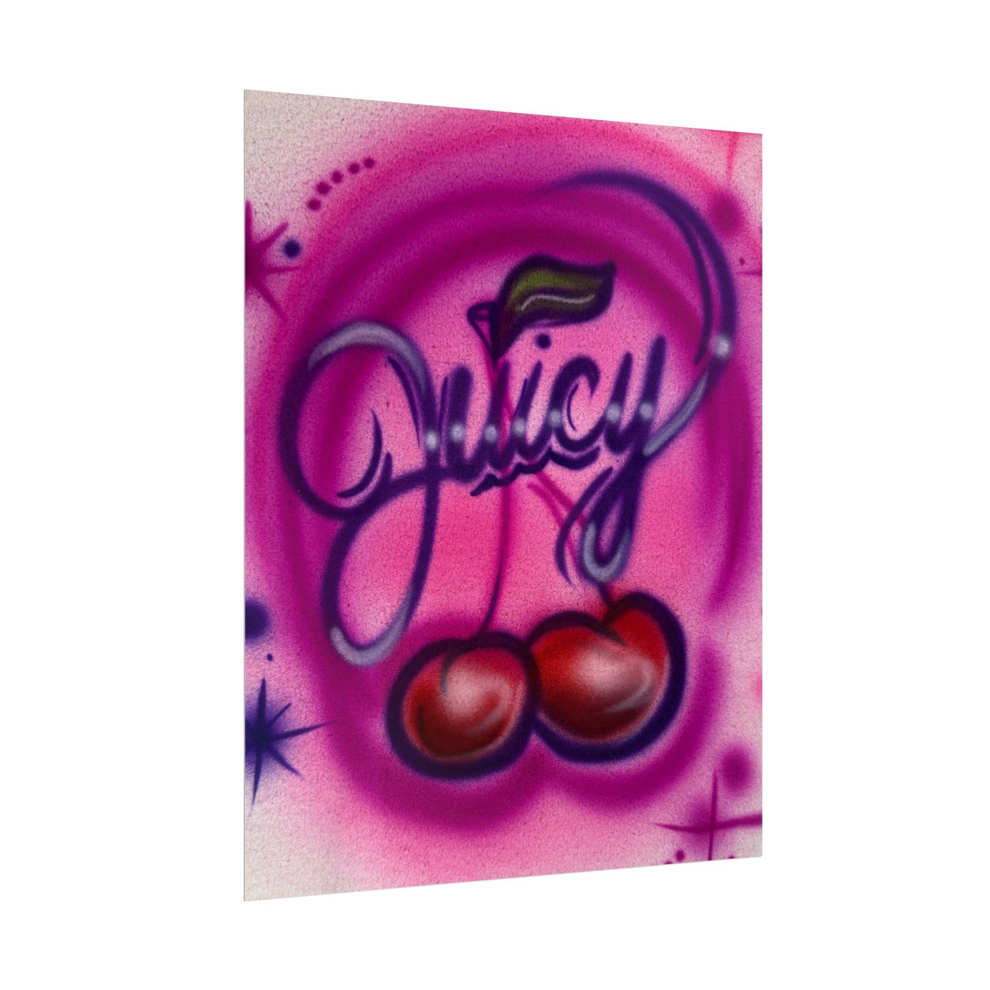 "juicy" airbrush rolled print