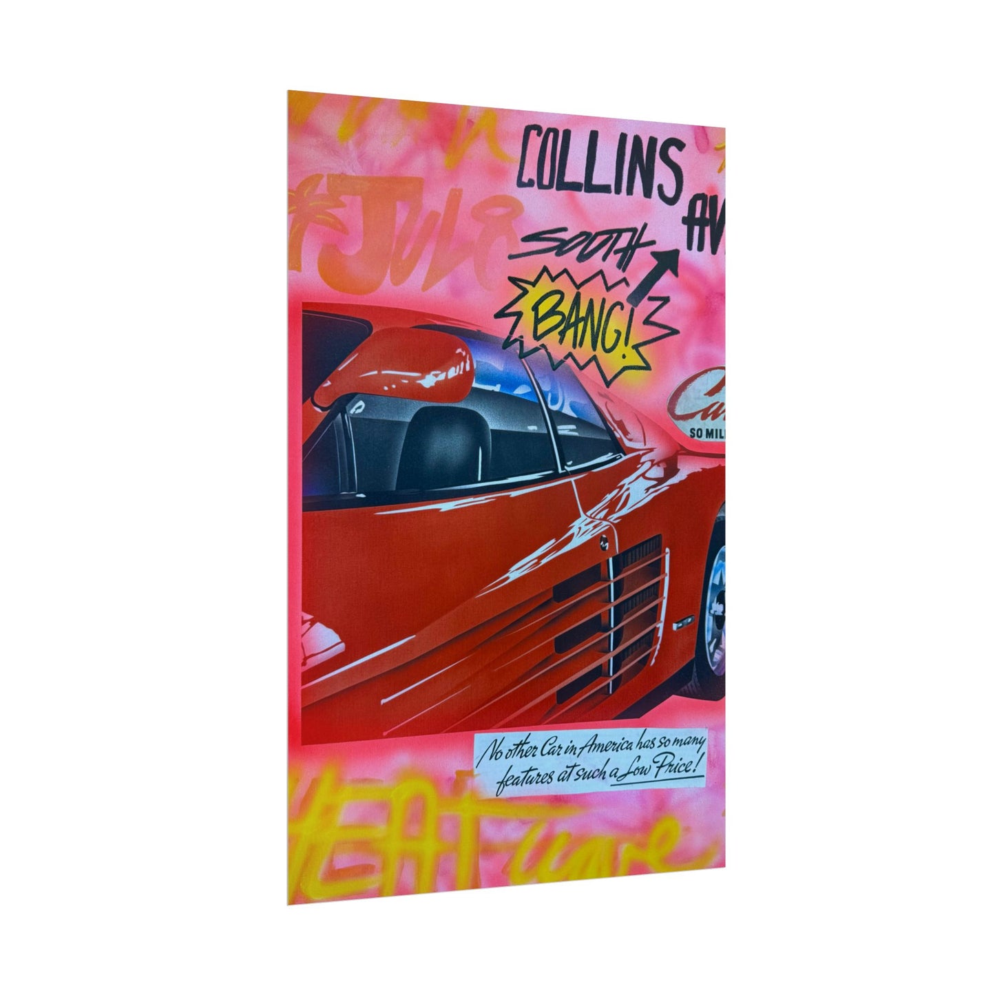 "miami momentos" airbrush rolled print