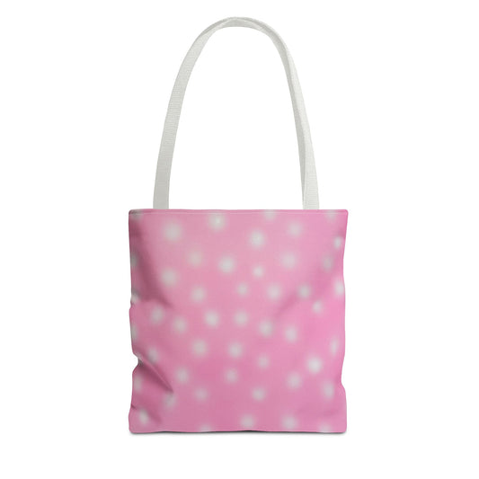 "strawberry swirl polka dot" airbrush tote bag