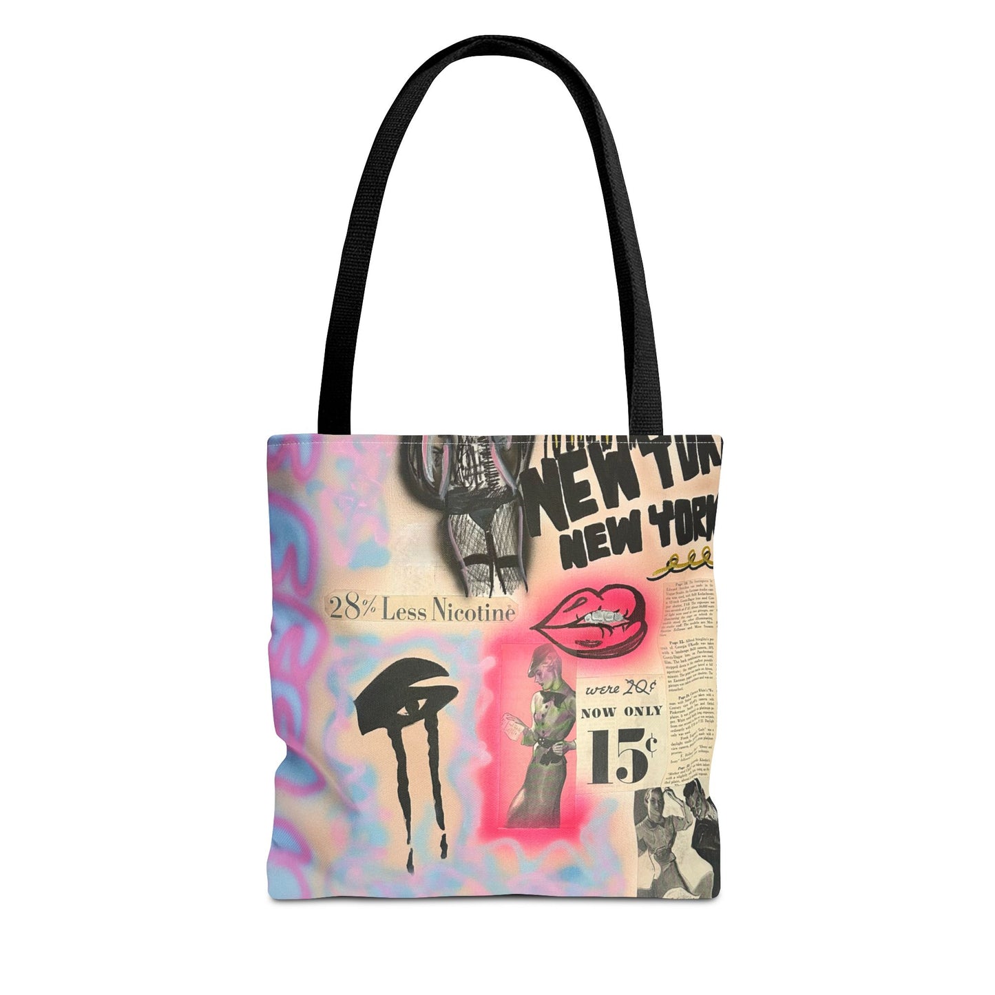 "new york, new york" airbrush tote bag