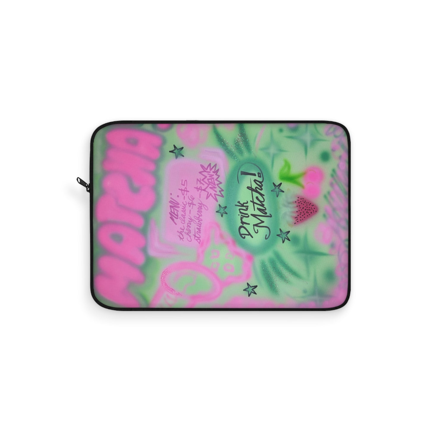"matcha!" airbrush laptop sleeve