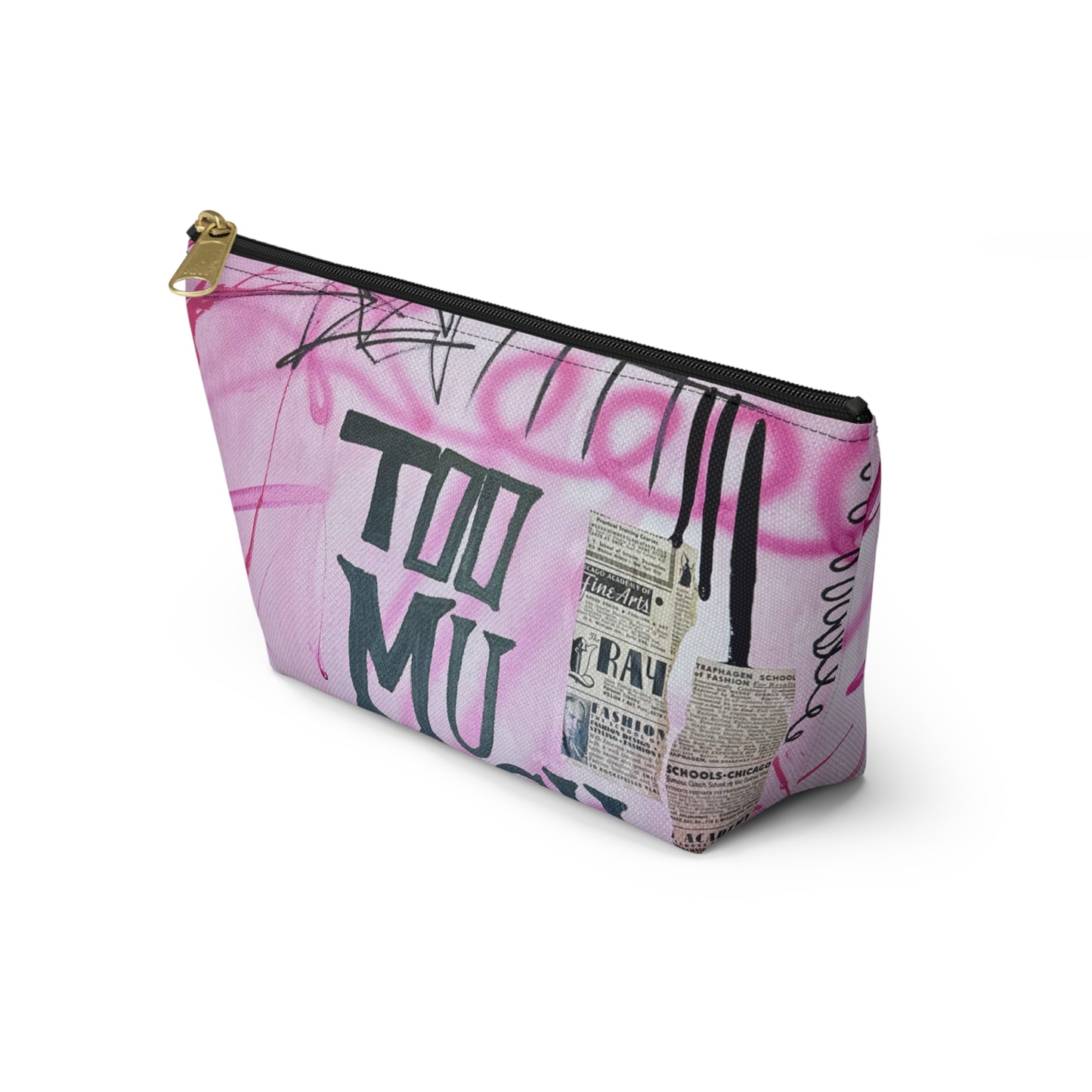 “too much motion" airbrush makeup pouch