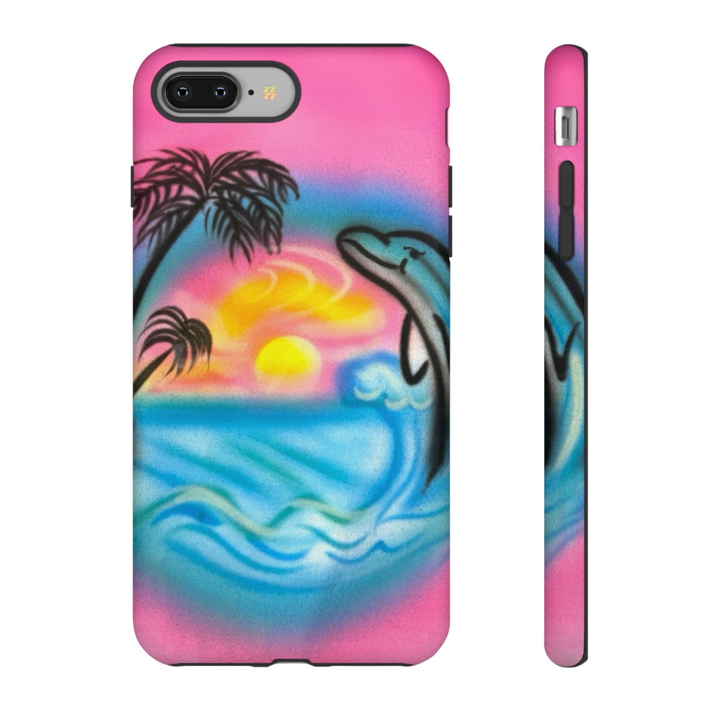 "dolphin love" airbrush iPhone case