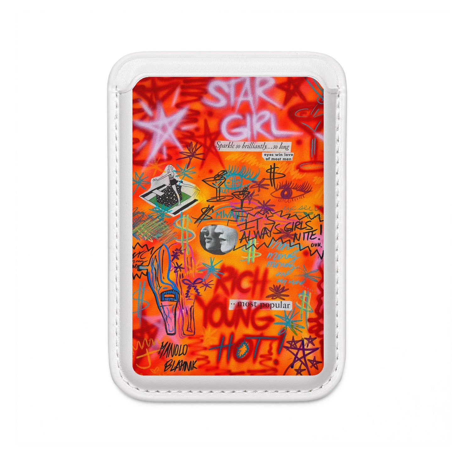 "young, rich, hot" airbrush vegan wallet (Magsafe® Compatible)
