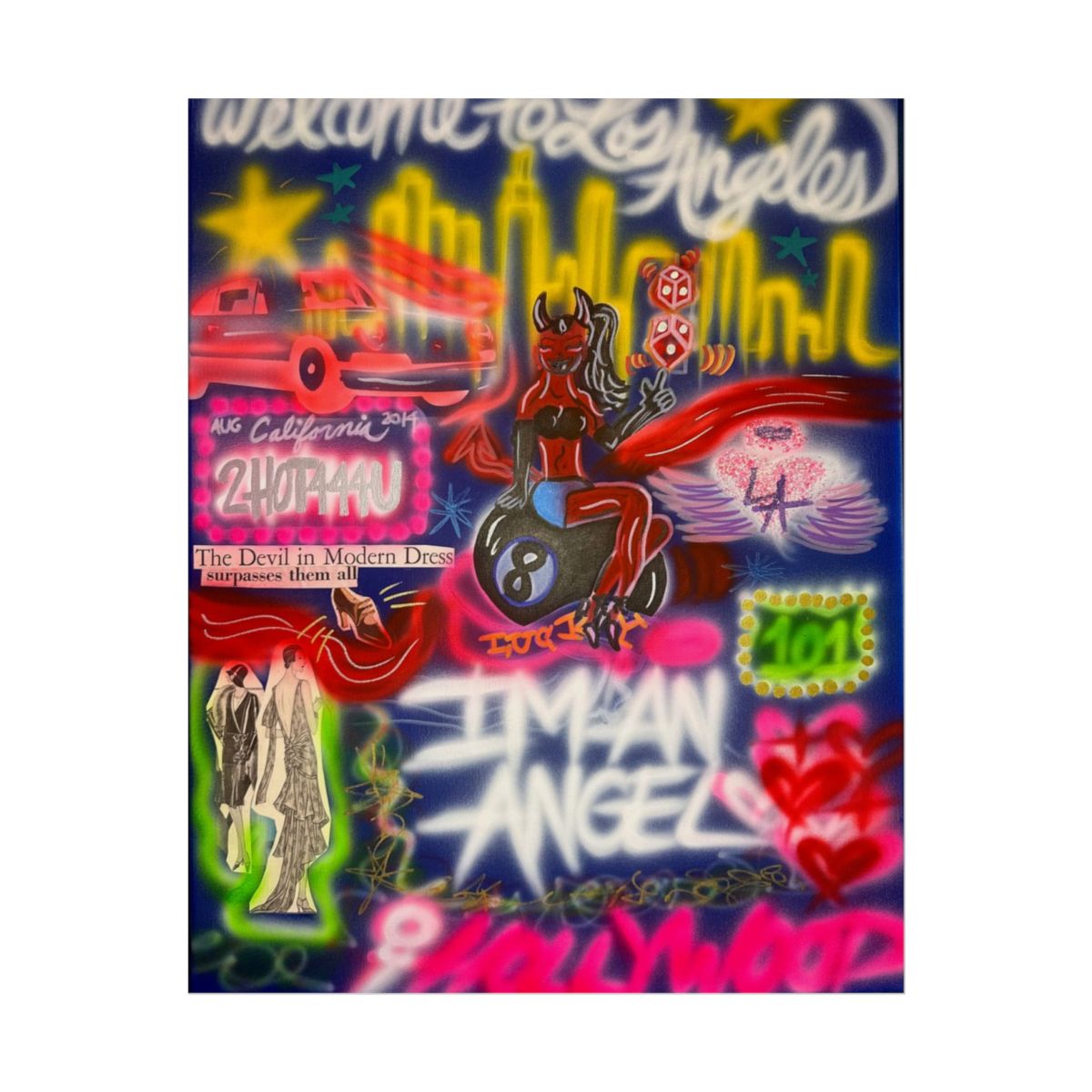 "im an angel" airbrush rolled print