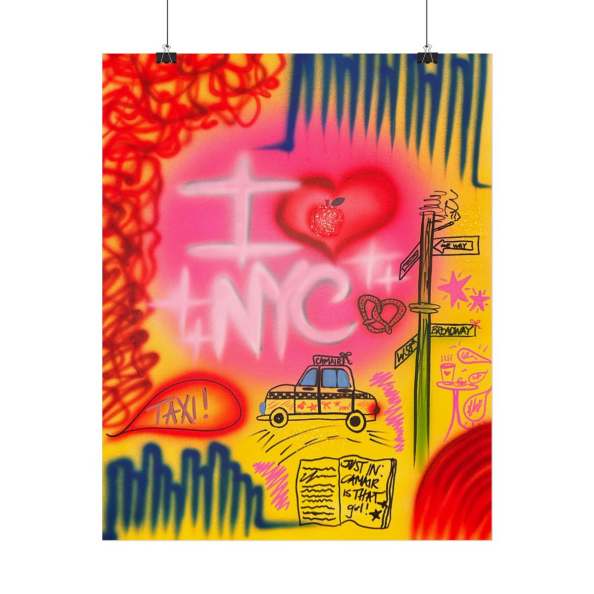 "in the city" airbrush rolled print
