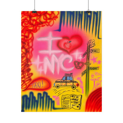 "in the city" airbrush rolled print